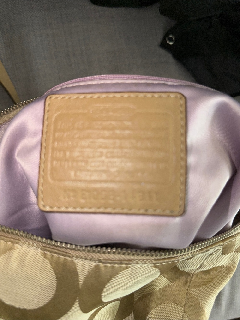 Coach Beige Signature Canvas Hobo with Leather Trim - Picture 11 of 12